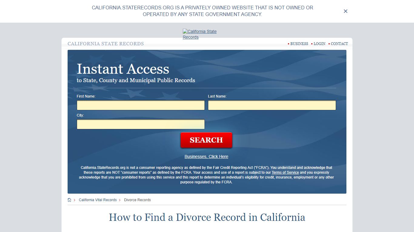 How to Find a Divorce Record in California