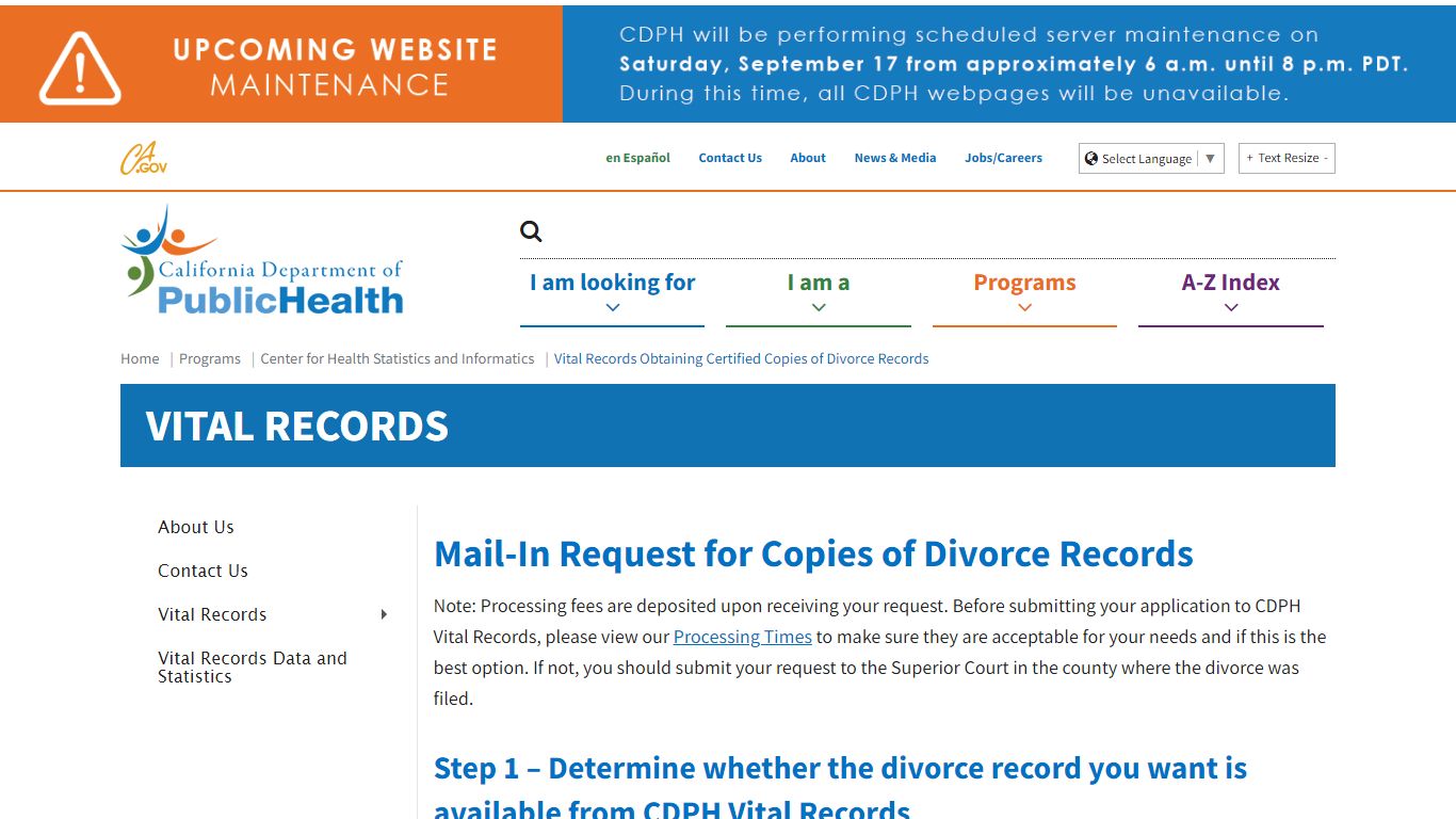 Vital Records Obtaining Certified Copies of Divorce Records - California